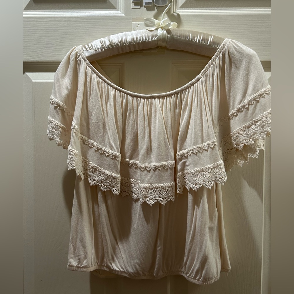 Cream lace top